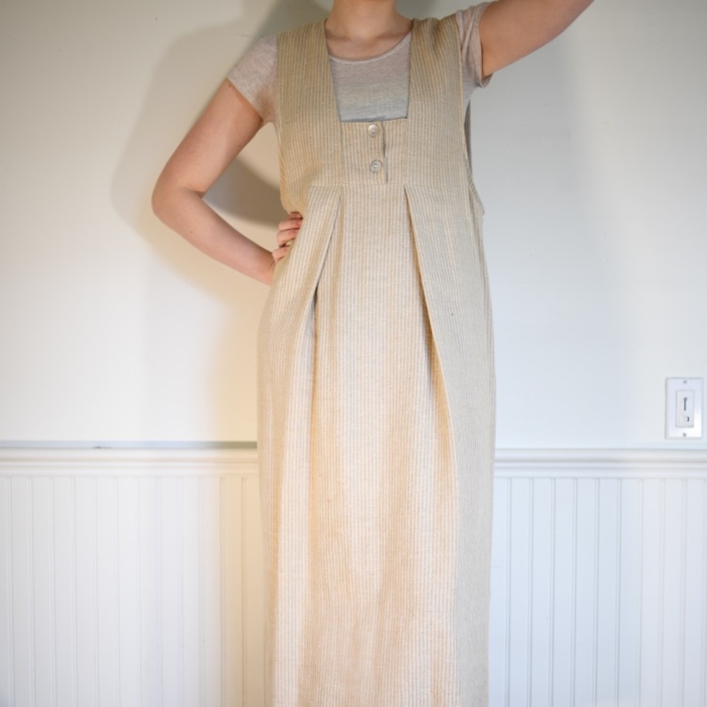 Vintage linen paper bag dress